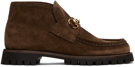 gucci suede horsebit ankle boot|Gucci: Brown Horsebit Boots .